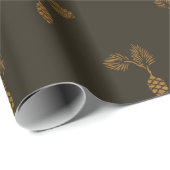 Papier Cadeau Vip Brown au chocolat Golden Ananas (Coin rond)