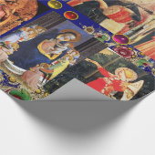 Papier Cadeau VIRGIN, ENFANT ET ANGELS, Bleu or Fleur Noël (Coin)