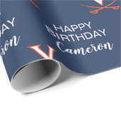 Papier Cadeau Virginia Cavaliers | Anniversaire (Coin rond)