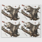 Papier Cadeau Virginian Opossum Didelphis Virginia Illustration (Plat)