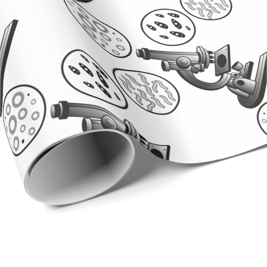 Papier Cadeau Virus de microscope (Coin rond)