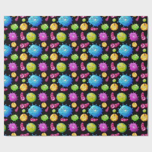 Papier Cadeau Virus mignons (Plat)