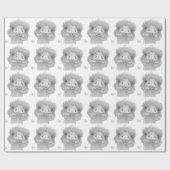 Papier Cadeau Visage d'autruche (Plat)