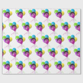 Papier Cadeau Visage de ballon d'anniversaire amusant (Plat)