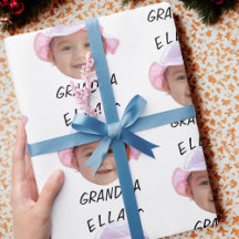Visage de bébé personnalisé Photo Texte Grand-mère