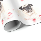 Papier Cadeau Visage de carlin (Coin rond)