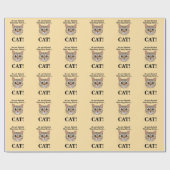 Papier Cadeau Visage de chat drôle (Plat)