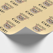 Papier Cadeau Visage de chat drôle (Coin)