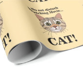 Papier Cadeau Visage de chat drôle (Coin rond)