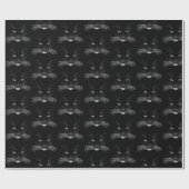 Papier Cadeau Visage de chat noir (Plat)