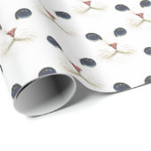 Papier Cadeau Visage de chat Perse blanc (Coin rond)