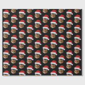 Papier Cadeau Visage de chat Santa Hat (Plat)