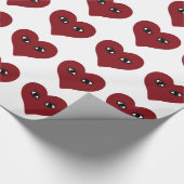 Papier Cadeau Visage de coeur rouge Art Abstrait (Coin)