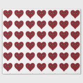 Papier Cadeau Visage de coeur rouge Art Abstrait (Plat)
