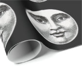 Papier Cadeau Visage de la lune (Coin rond)