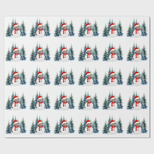 Papier Cadeau Visage de Noël (Plat)