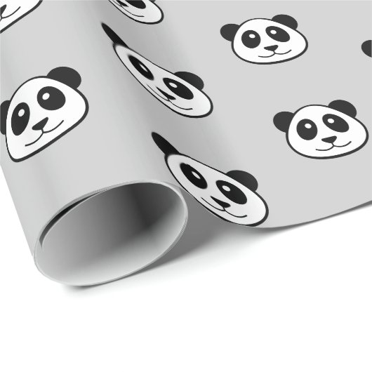 Papier Cadeau Visage de panda (Coin rond)