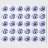Papier Cadeau Visage de Pensée Violet (Plat)