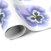Papier Cadeau Visage de Pensée Violet (Coin rond)