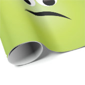 Papier Cadeau Visage de poire floue grincheux Personnage de frui (Coin rond)
