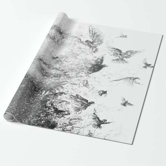 Papier Cadeau Visage de rêve  (Déroulé)