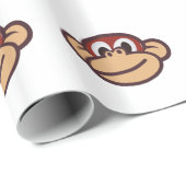Papier Cadeau Visage de singe (Coin rond)