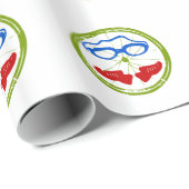 Papier Cadeau Visage de triathlon (Coin rond)