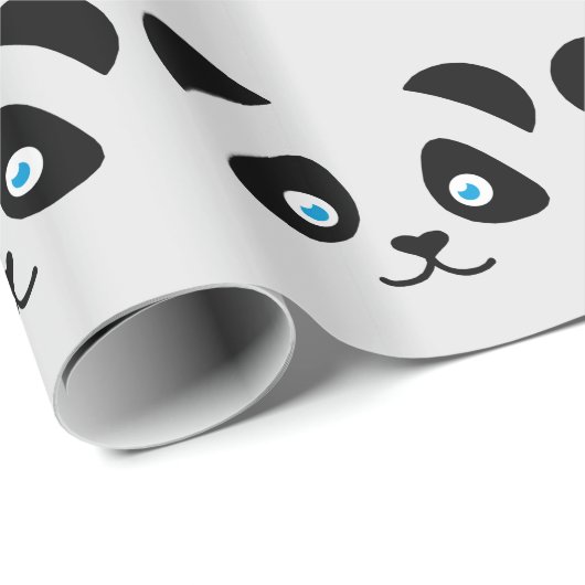 Papier Cadeau visage d'ours panda (Coin rond)
