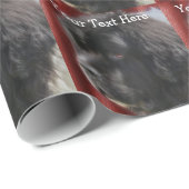 Papier Cadeau Visage doux de chien de Terre-Neuve (Coin rond)