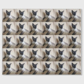 Papier Cadeau Visage magnifique de chat siamois (Plat)