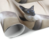 Papier Cadeau Visage magnifique de chat siamois (Coin rond)