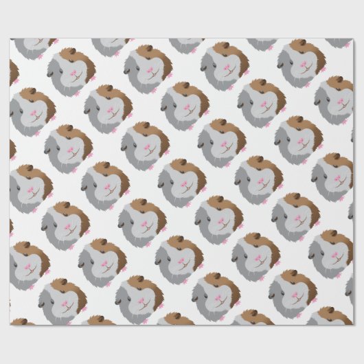 Papier Cadeau visage mignon de cobaye (Plat)