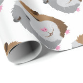 Papier Cadeau visage mignon de cobaye (Coin rond)