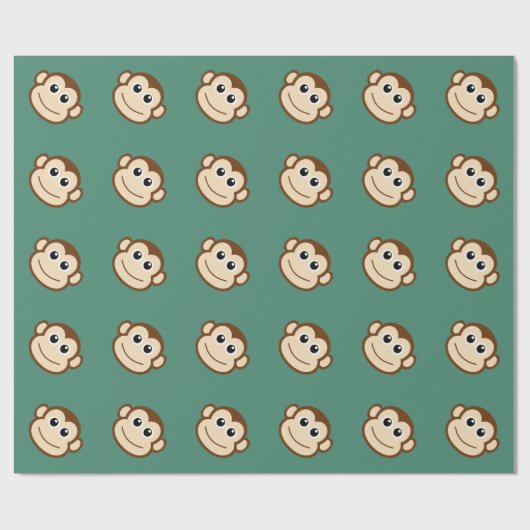 Papier Cadeau Visage mignon de singe de bébé (Plat)