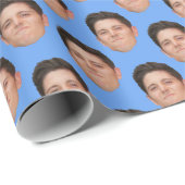 Papier Cadeau Visage ou animal de compagnie photo bébé bleu Cade (Coin rond)