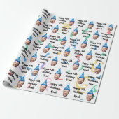 Papier Cadeau Visage personnalisé 20e 30e 40e 50e 60e 70e Annive (Déroulé)