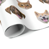 Papier Cadeau Visage personnalisé Chien, Chien Chat Maman Photo (Coin rond)