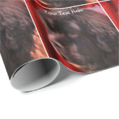 Papier Cadeau Visage personnalisé de chien de Terre-Neuve (Coin rond)