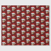 Papier Cadeau Visage personnalisé Santa Hat Cadeau Envelopper de (Plat)