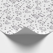 Papier Cadeau Visages d'animaux minimalistes mignons (Coin)