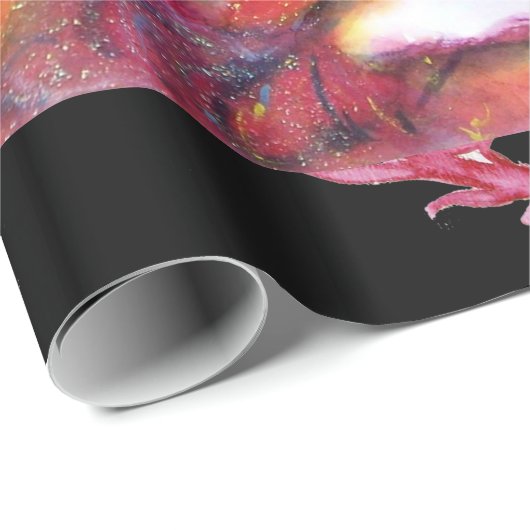 PAPIER CADEAU VISAGES DE MASQUÉRADE VÉNÉTIENNE/ HARLEQUINE ET CO (Coin rond)