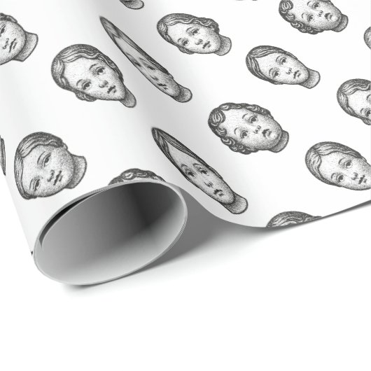 Papier Cadeau Visages de Poupées (Coin rond)