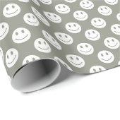 Papier Cadeau Visages heureux gris (Coin rond)