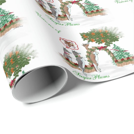 Papier Cadeau Visions de Noël de chèvre de prunes de sucre (Coin rond)