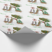 Papier Cadeau Visions de Noël de chèvre de prunes de sucre Papie (Coin)