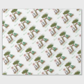 Papier Cadeau Visions de Noël de chèvre de prunes de sucre Papie (Plat)