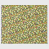 Papier Cadeau Visiter l'Irlande voyage vintage (Plat)