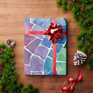 Papier Cadeau Vitrail arc-en-ciel aquarelle