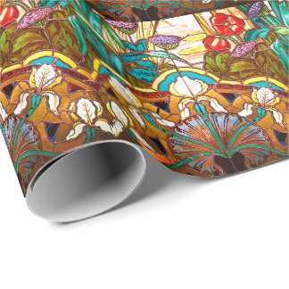 Papier Cadeau Vitrail Art nouveau floral