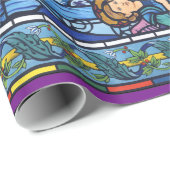 Papier Cadeau Vitrail de la Paix sur Terre (Coin rond)